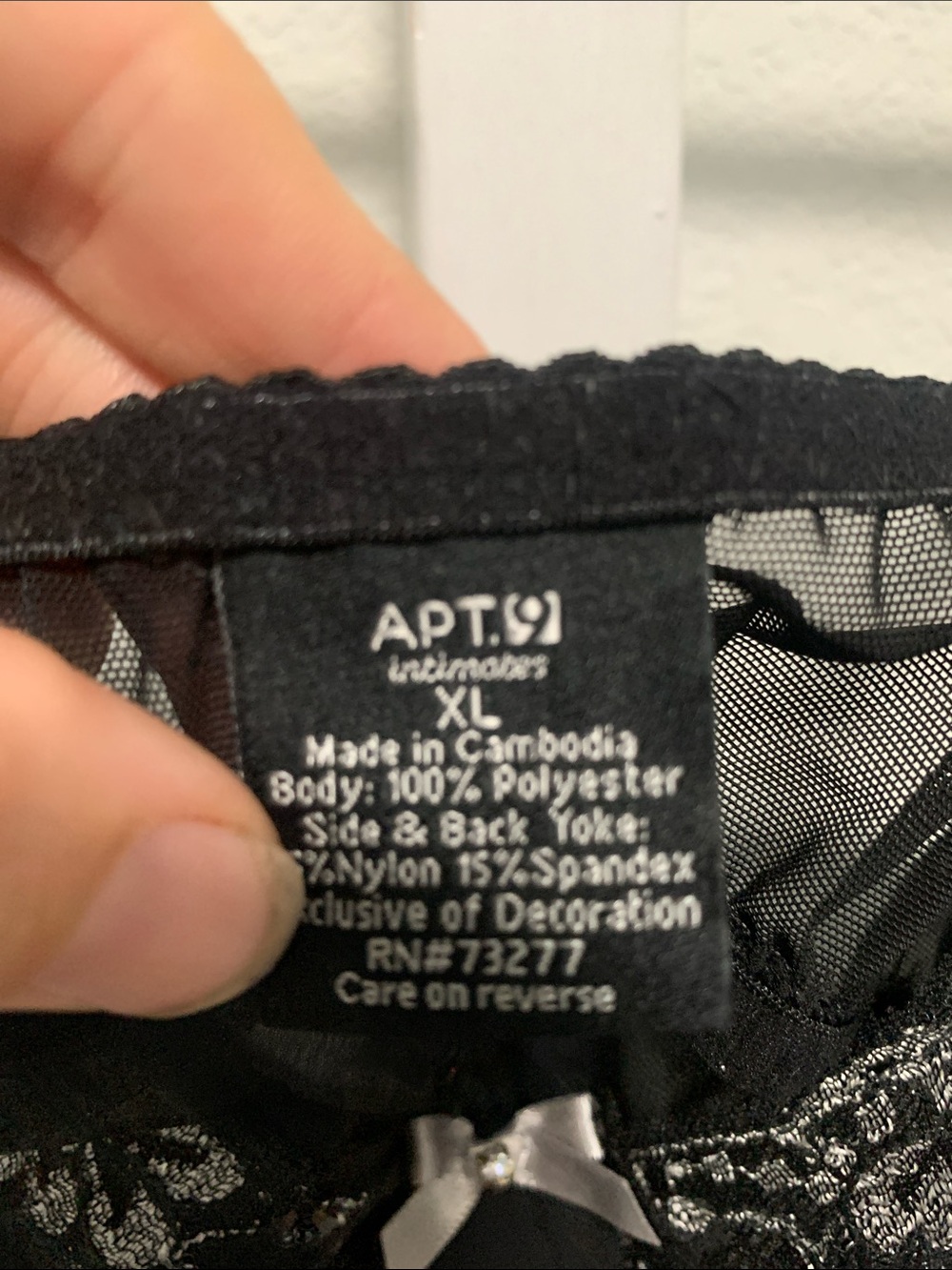 Y2K Apt 9 Black Ruffle Hem Chemise - Picture 4 of 7